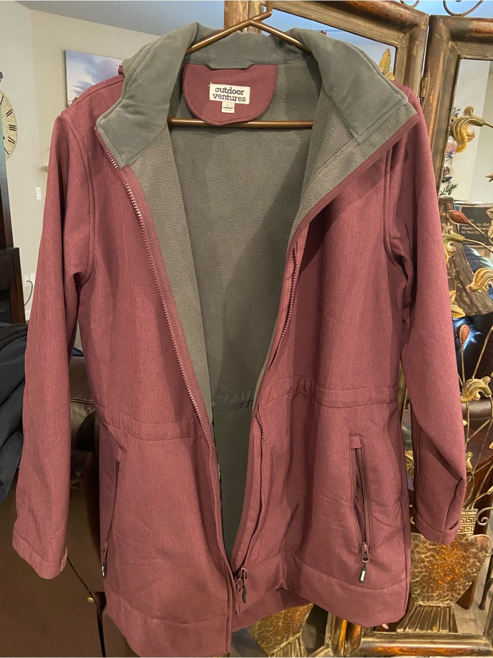 Women's Mauve Jacket with Grey Lining
